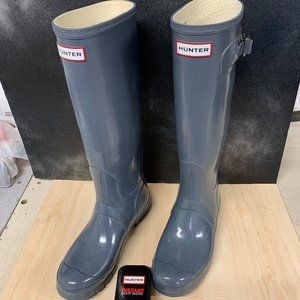 Hunter Grey Rain Boots Size 9-10